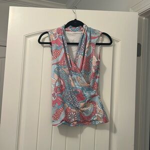 J. McLaughlin sleeveless wrap top, size small